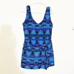Coldwater Creek One Piece Swimwear Women Size 12 Blue/Black